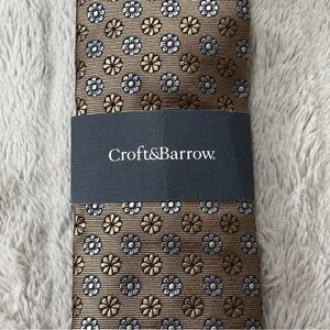 Croft & Barrow Men’s Tan/Brown Floral Silk Blend Tie NWT